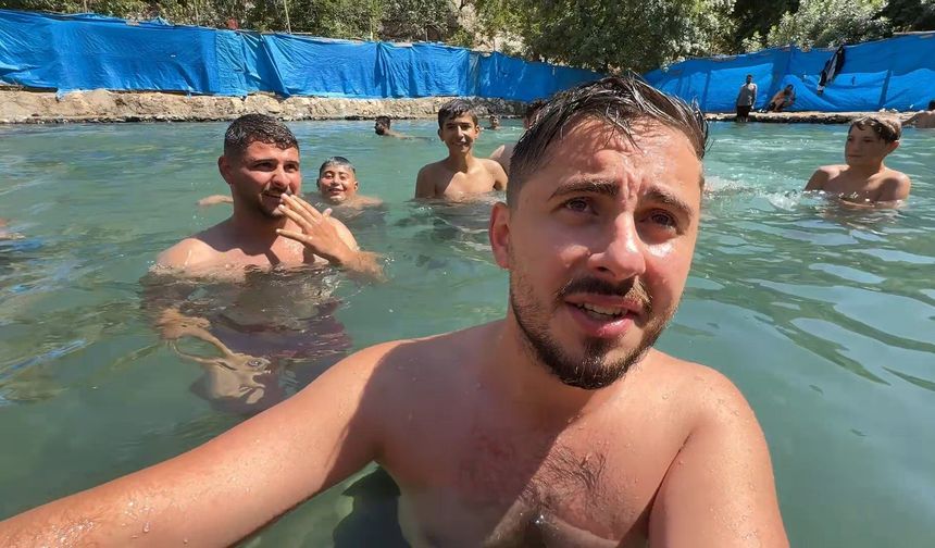 Sıcaktan bunalanlar Beyazsu Vadisi'ndeki doğal havuzda serinliyor