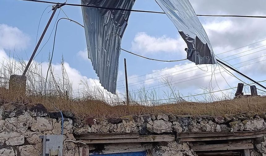 Çıldır'daki fırtınada 28 yapı hasar gördü