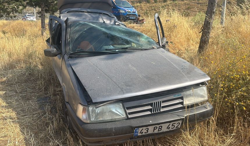 Takla atan otomobilin sürücüsü yaralandı