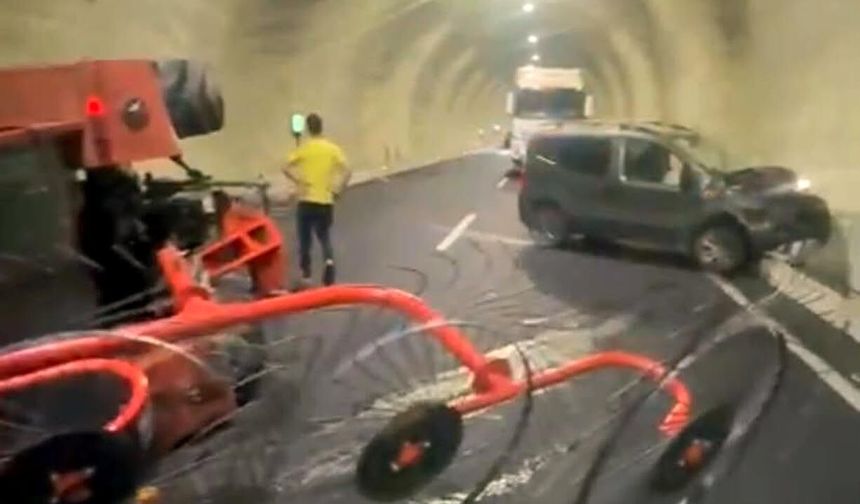 Traktör hafif ticari araçla çarpıştı: 3 yaralı