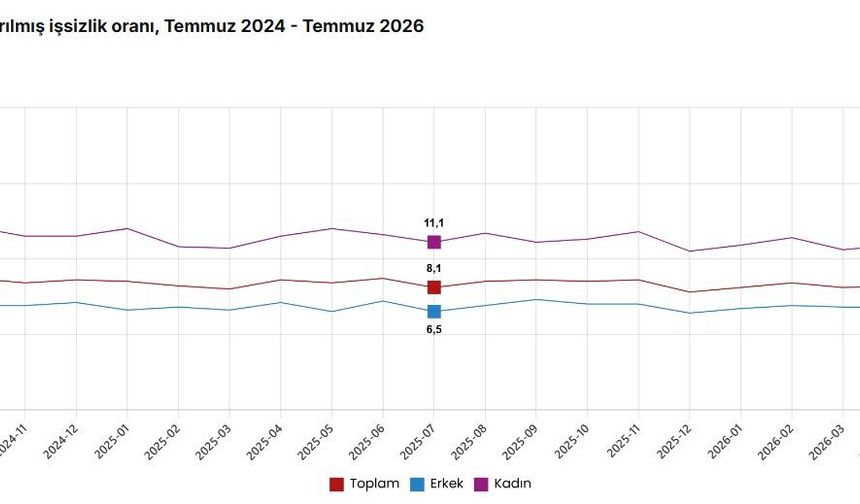 TÜİK: İşsizlik oranı yüzde 8,1 seviyesinde gerçekleşti