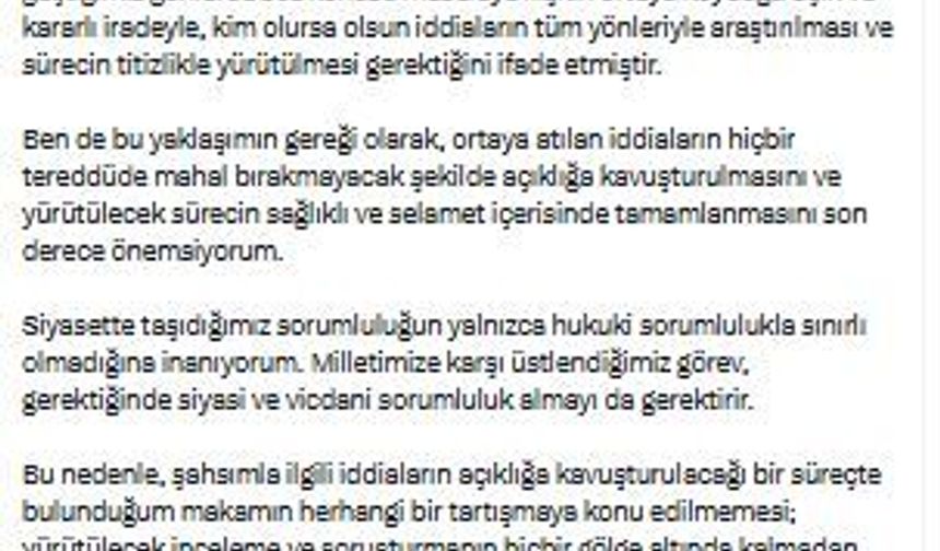 AK Parti'li Kaya: Tüm görevlerimden affımı Sayın Genel Başkanımızdan istedim