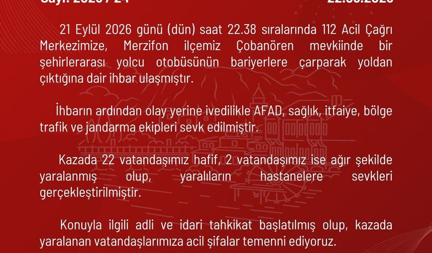 Amasya'da yolcu otobüsü şarampole uçtu: 2'si ağır 24 yaralı