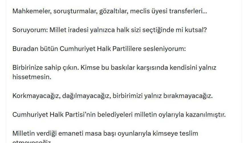 Kılıçdaroğlu: Milletin verdiği emaneti masa başı oyunlarıyla kimseye teslim etmeyeceğiz