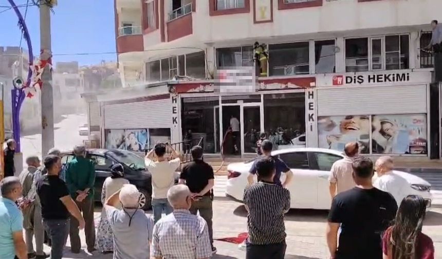 Mardin'de diş kliniğinde yangın