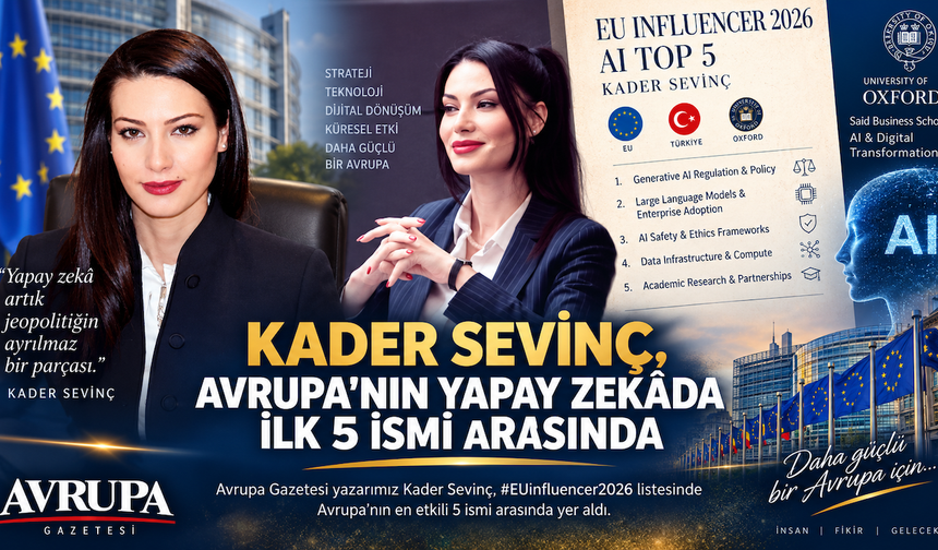 Avrupa’nın Yapay Zeka Listesinde Kader Sevinç İmzası