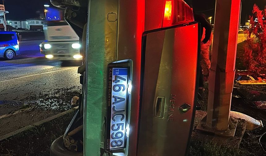 Gaziantep'te devrilen otomobilin sürücüsü öldü