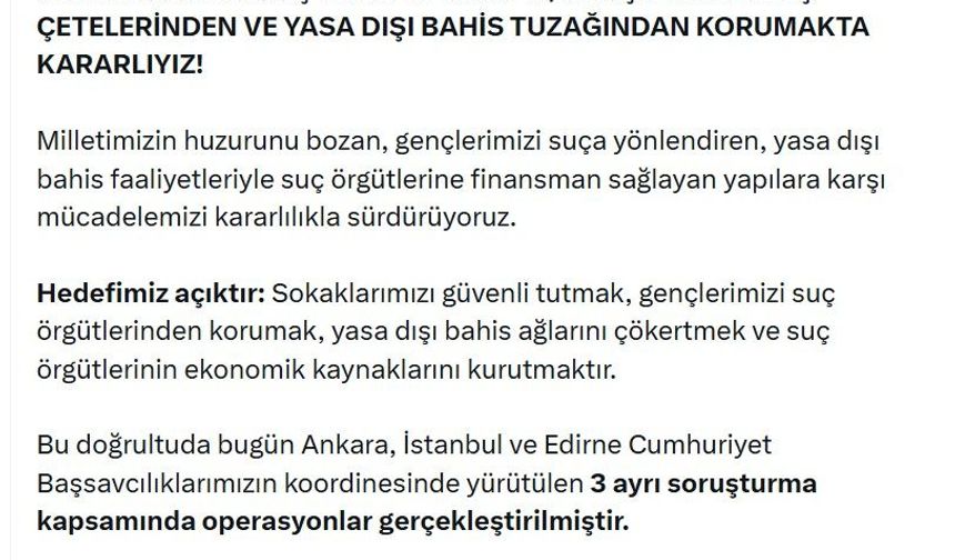 Yasa dışı bahis ve yeni nesil suç örgütü soruşturmalarında 150 gözaltı