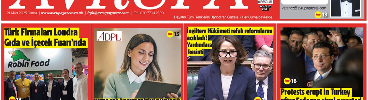 Avrupa Gazete, İngiltere, 21 Mart 2025 Baskısı E-gazete