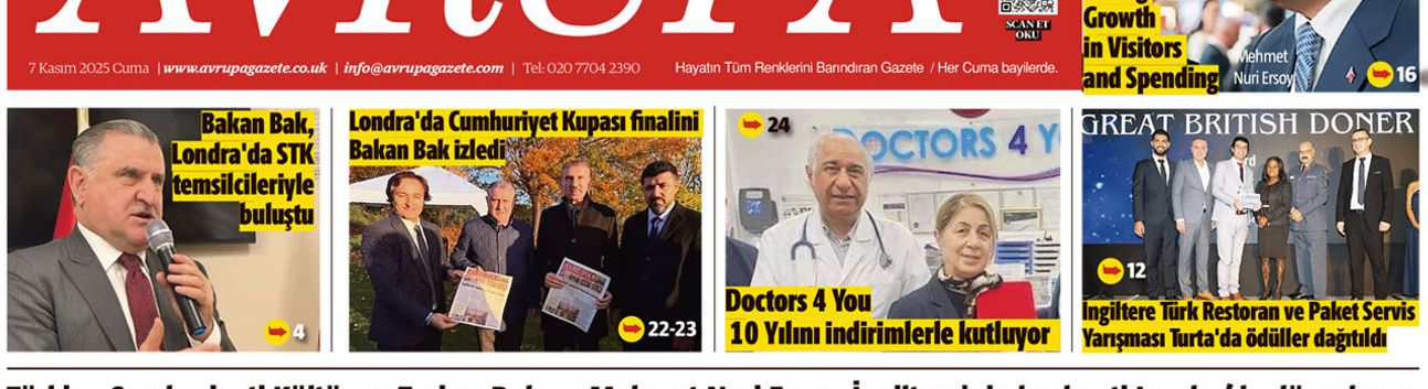 Avrupa Gazete, İngiltere, 7 Kasım 2025 Baskısı E-gazete