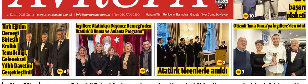 Avrupa Gazete, İngiltere, 14 Kasım 2025 Baskısı E-gazete