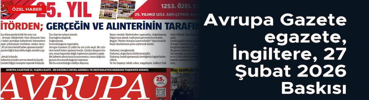 Avrupa Gazete, İngiltere, 27 Şubat 2026 Baskısı