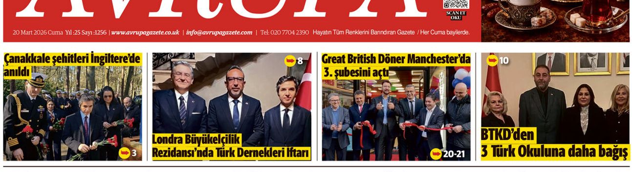 Avrupa Gazete, İngiltere, 20 Mart 2026 Ramazan Bayramı Özel Baskısı